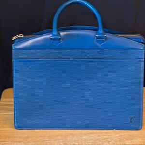 Authentic Blue LV epi Rivera tote 
Reposted from brand authentic